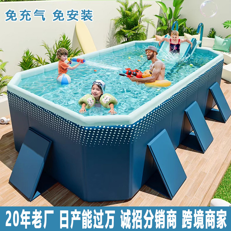 Picture of Jiami swimming pool thickened wear-resistant inflatable swimming pool outdoor inflatable-free foldable pool Children's household pool