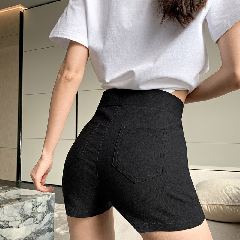 Picture of Bottoming Shorts Women's Summer Pants Outer Wear Not Curling High Waist Black and White Thin Inner Safety Hot Pants Women's Wholesale Foreign Trade