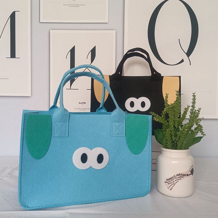 Big Eyes Felt Bag Wholesale Tote Bag Cartoon All-match Felt Tote Bag Accompanying Gift Bag Tote Bag