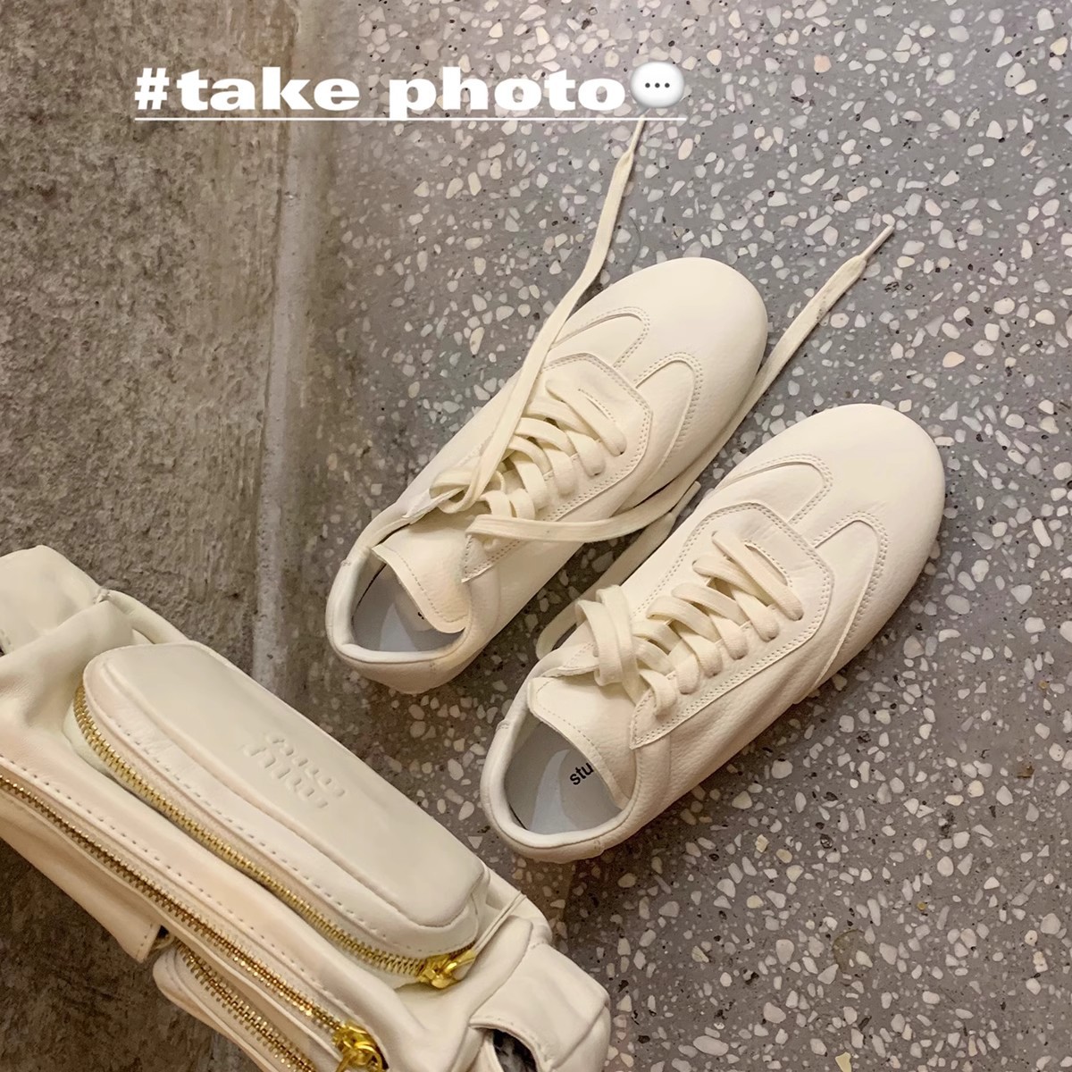 Grape Mom Studiolee Same Style Milk Girl ~ Super Soft Leather and Delicate Round Toe Lace-Up Forrest Gande Training Shoes