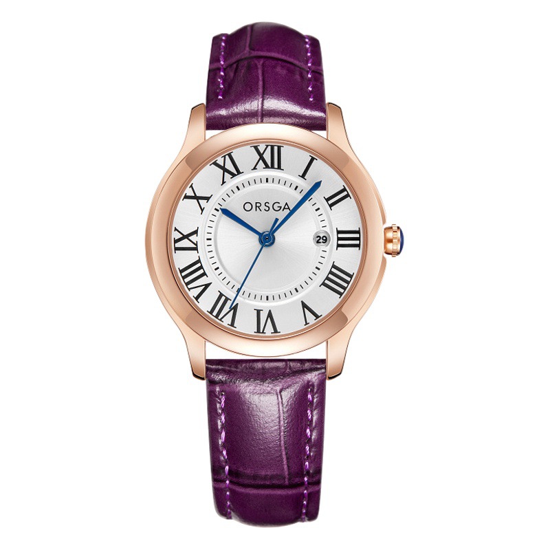 Oshga Fashion Couple's Watch Classic Roman Design Calendar Factory Live Cross-border Casual Quartz Watch