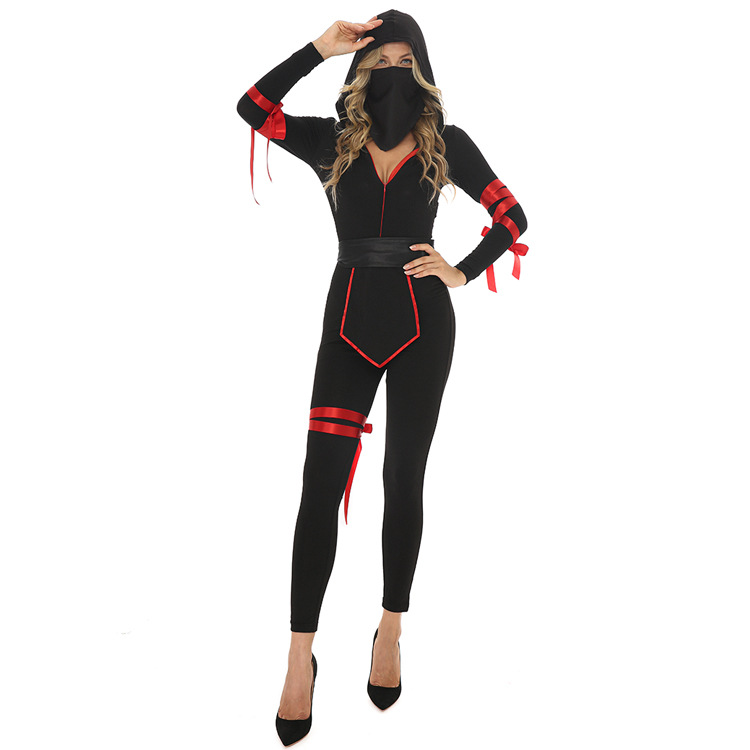 Picture of Halloween Ninja Play export Japanese women's black hooded Amazon AliExpress one-piece delivery