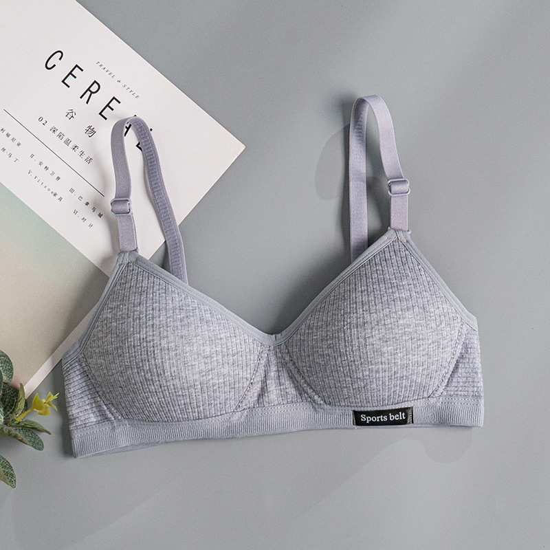 Picture of Girl's development underwear thin pure cotton bra for junior and senior high school students wireless push up seamless small chest bra