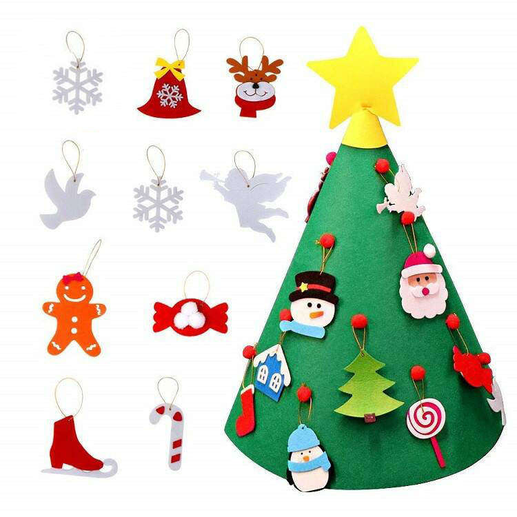 New felt Christmas Tree Children's DIY Christmas decoration pendant handmade three-dimensional Christmas tree bsci manufacturers customized