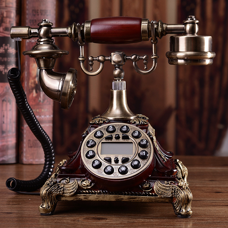 Picture of European retro telephone pastoral fashion creative home landline office cable to show antique antique telephone