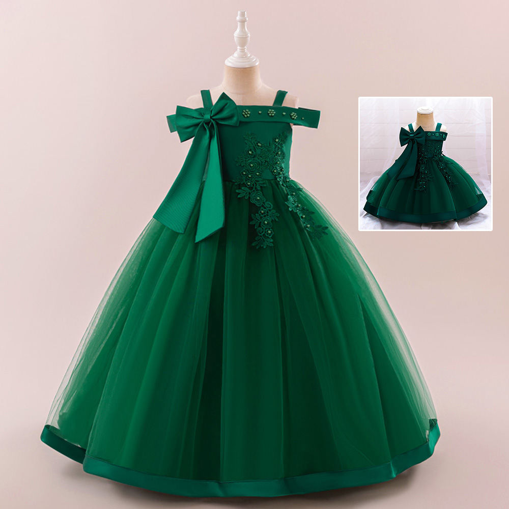Picture of Amazon New Children's Dress Girls' Birthday Dress Stage Performance Princess Dress Mesh Embroidered Tutu Dress Sisters