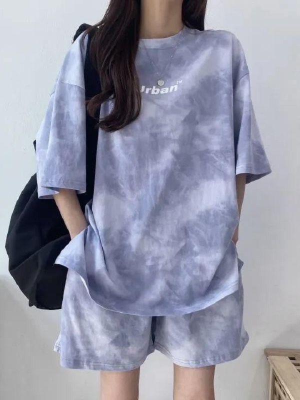 Picture of [in stock] Sports Leisure suit Women's Summer Thin Small Salt Sweet Top Shorts Two-piece Set