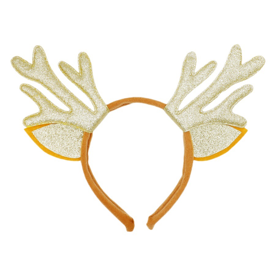 New Golden Antler Headband Christmas Hair Accessories Dress Elk Headband Headwear Children Cute Factory Party Cute