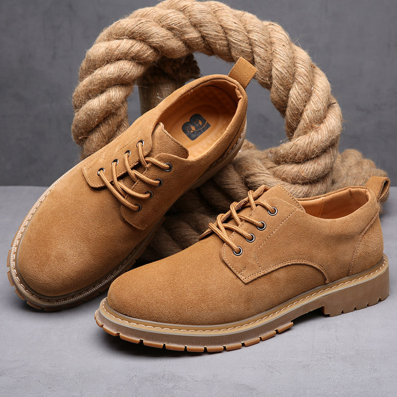Picture of Cross-Border Autumn and Winter Leather Shoes for Men, Versatile Korean Style Casual Shoes, Trendy British Work Shoes, Tendon Big Toe Suede Men's Shoes