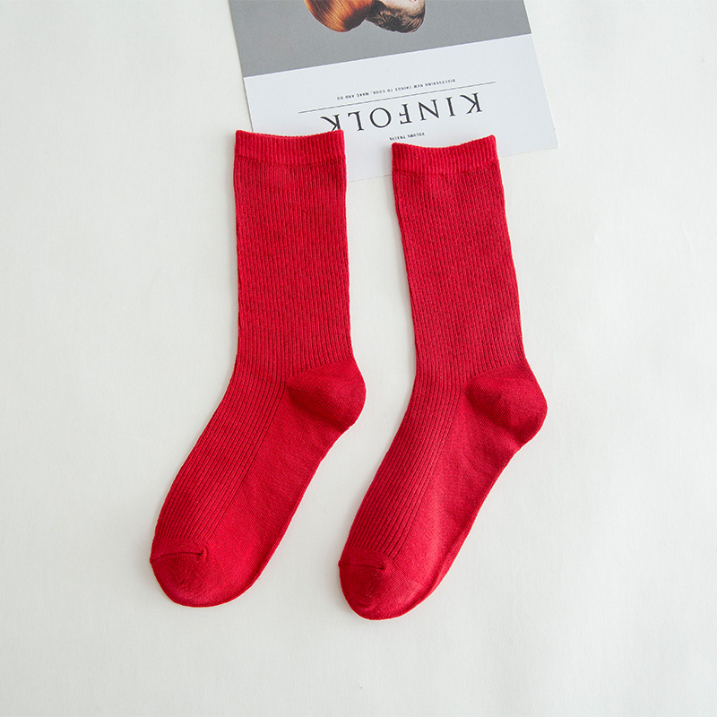 Picture of Spring and summer women's socks solid color dopamine color tube socks Zhuji pile socks ladies candy color socks cotton socks