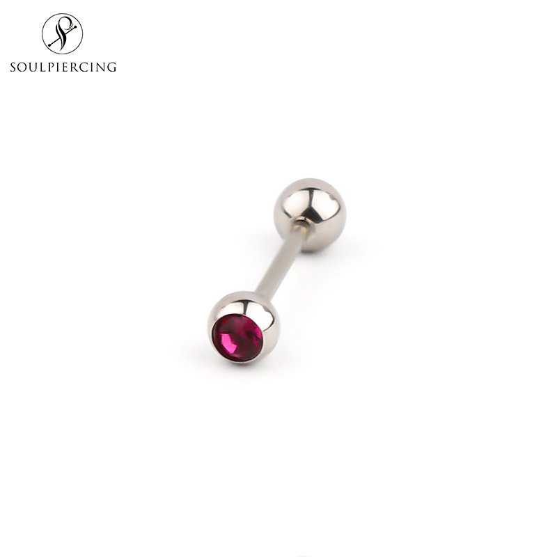 Picture of Stainless Steel Tongue Rings, Piercing Jewelry for Hot Girls, Lip Studs, Nipple Studs, Tongue Studs, Titanium Steel Tongue Studs, Cross-Border Multi-Color Ins Style