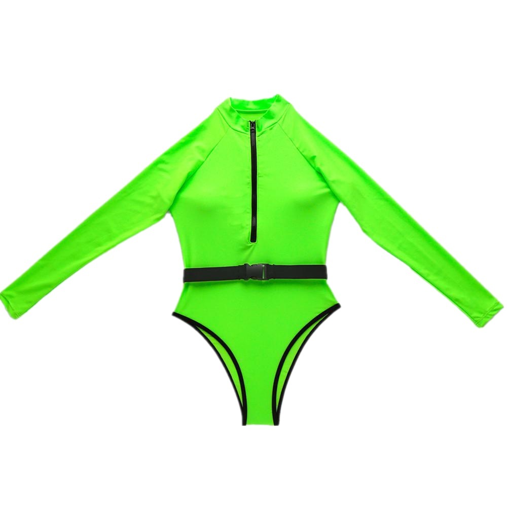 AliExpress Cross-border Swimsuit One-piece Bikini 2020 New Fluorescent Solid Color Women Swimsuit Amazon Swimsuit