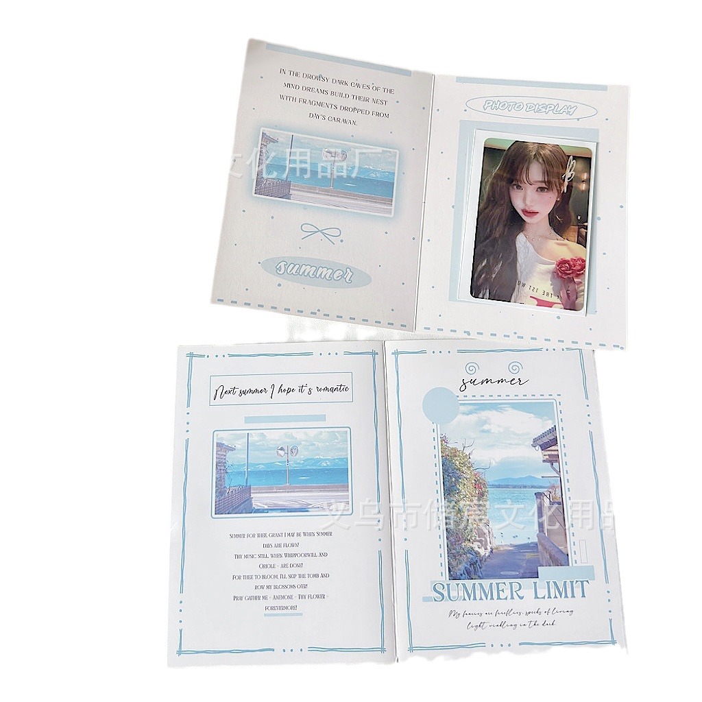 Picture of Original Summer Seaside Folding Folding Card High Color Value Small Card Packing Material DIY Greeting Card Message