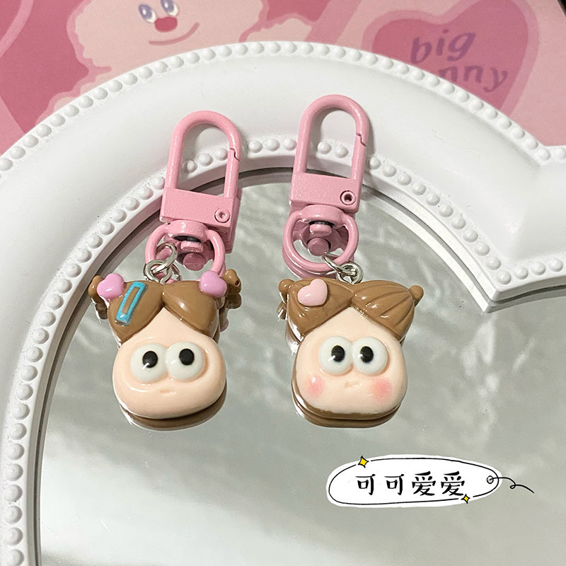 Picture of Ugly cute cartoon fried potato keychain big mouth monster pendant schoolbag pencil case Student girl heart ornaments