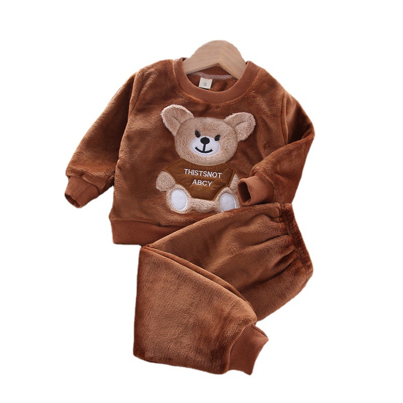 Picture of Baby Winter Pajamas Set 2025 New Baby Kidsren's Clothing Boys and Girls Autumn and Winter Flannel Home Clothes Trendy