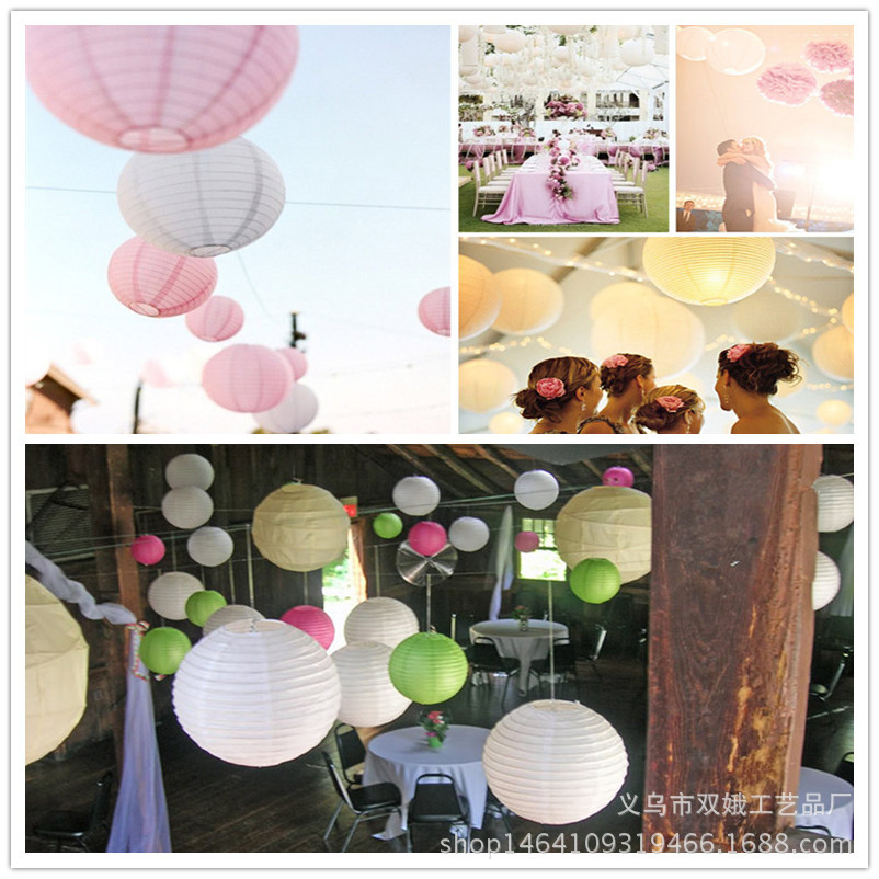 Picture of White paper lantern wholesale round wedding lantern Children's Painting diy lantern cross-border paper lampshade lighting