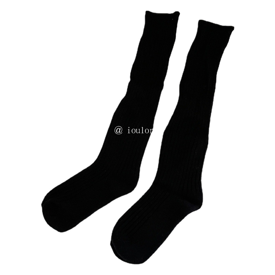 lOULOR Spring and Autumn new solid color knee socks calf socks thickened sweet double needle pile socks stockings wholesale