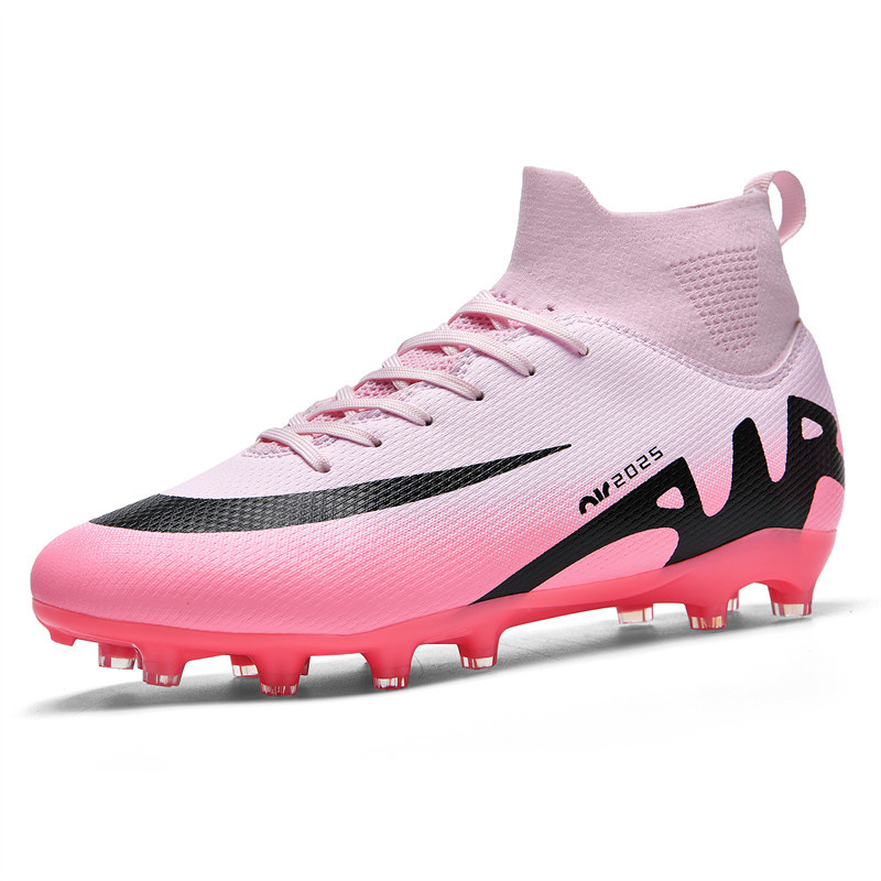 Cross-border Spike 15 High-top Mandarin Duck Football Shoes Crushed Nails Lawn AG Spike Training Shoes for Boys and Girls Children Adolescent Students