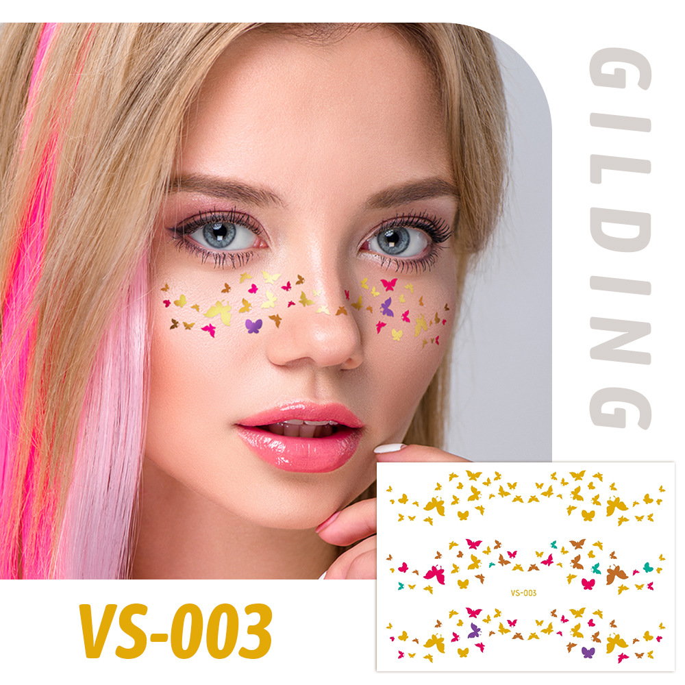 Picture of New European and American Hot Gold and Silver Tattoo Stickers Popular Freckles Face Stickers Party Party Tattoo Stickers Internet Red Face Stickers