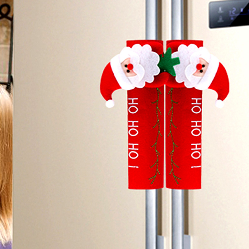 Chuangda Cross-Border Popular Christmas Gifts Velvet Christmas Dolls Refrigerator Handle Decoration Christmas Home Supplies