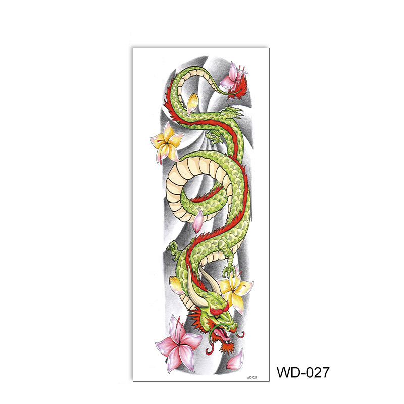 Picture of Full Arm Tattoo Sticker Cross-border New Waterproof Sweat Simulation Cross Buddha Black and White Colorful Personality Full Arm Temporary Tattoo