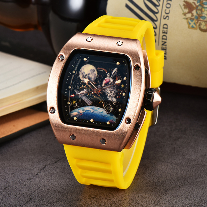 Picture of Factory wholesale foreign trade new barrel-shaped space astronaut luminous hollow tourbillon fashion men's wrist watch