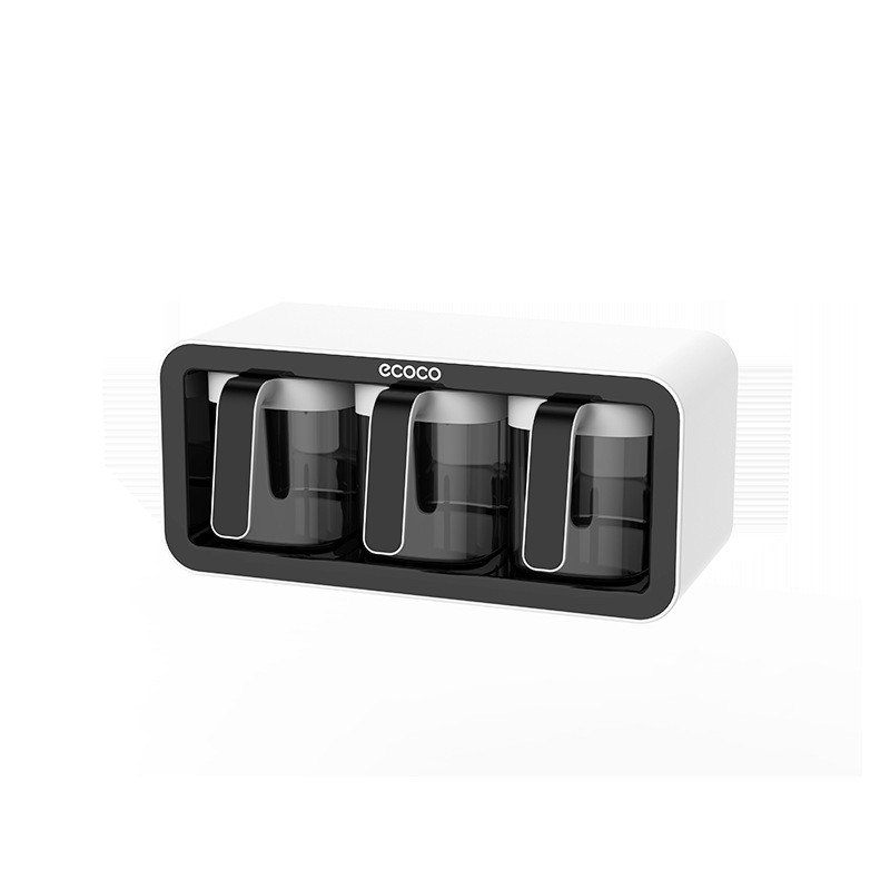 Picture of Ecoco Italian Cocoa Seasoning Box suit Wall-Mounted Punch-Free Household Kitchen Storage Rack Modular Seasoning Box