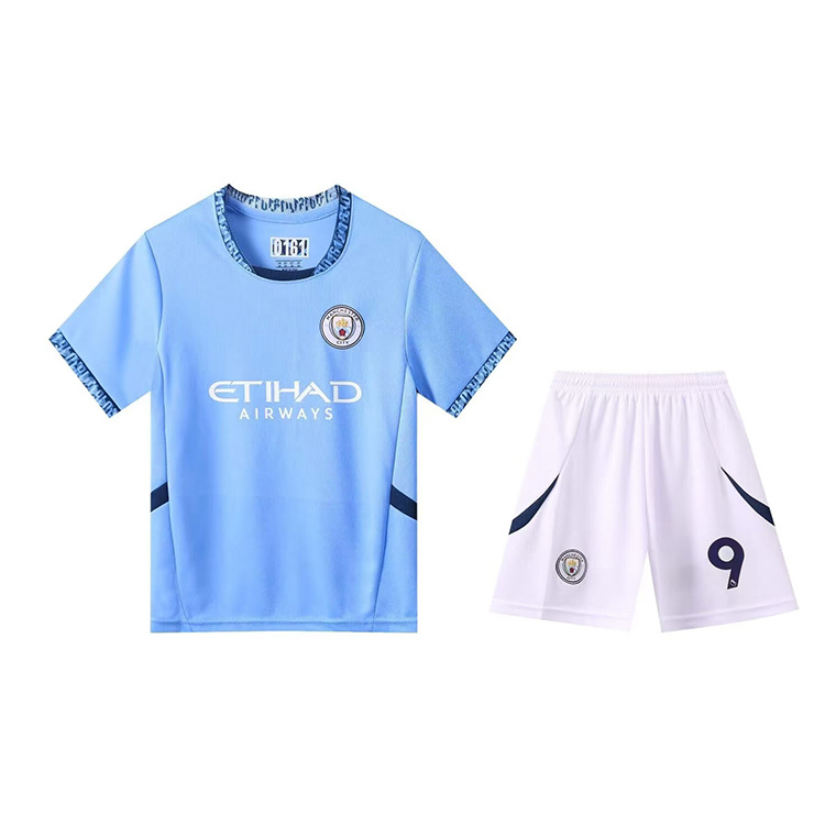 Manchester City Home Football Jersey Harland No.9 No.17 De Brauner Children's Goalkeeper Jersey