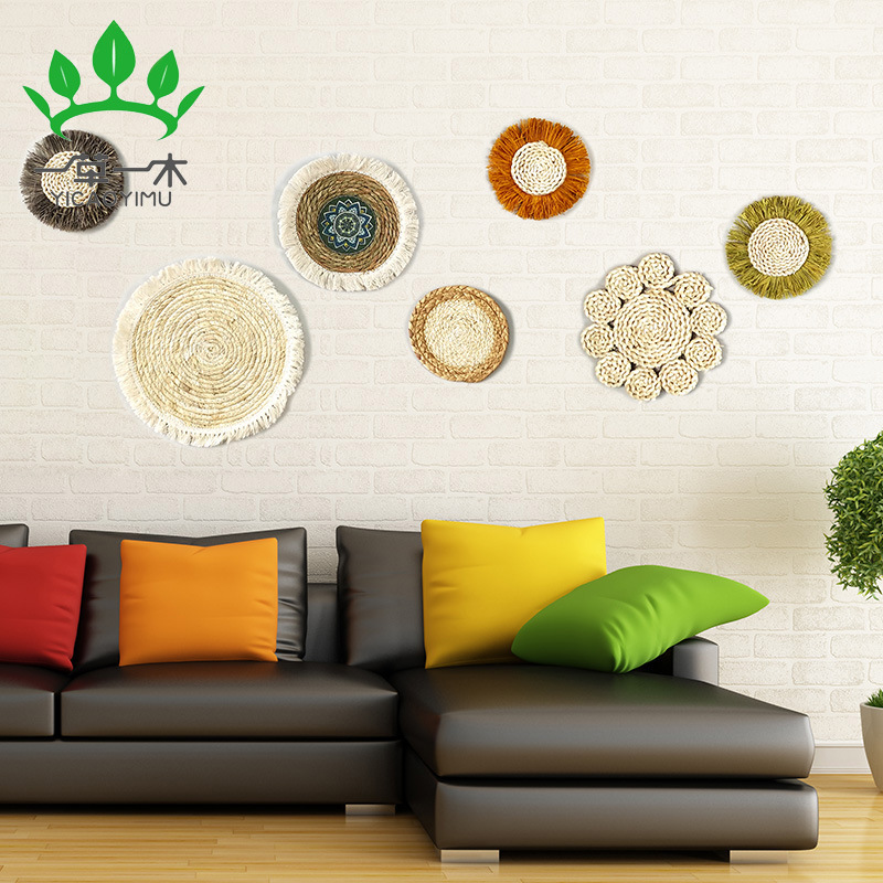 Pastoral Style Wall Decoration Handmade Straw Wall Decoration Background Wall Decoration Moroccan Style Decoration Sofa Bedside Hanging Decoration