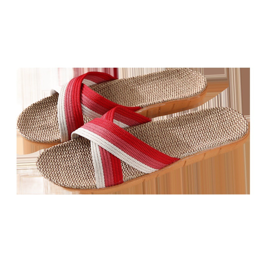 Four Seasons Linen Slippers Home Couple Indoor Soft Slippers Couple Wood Floor Cotton Linen Home Slippers Wholesale