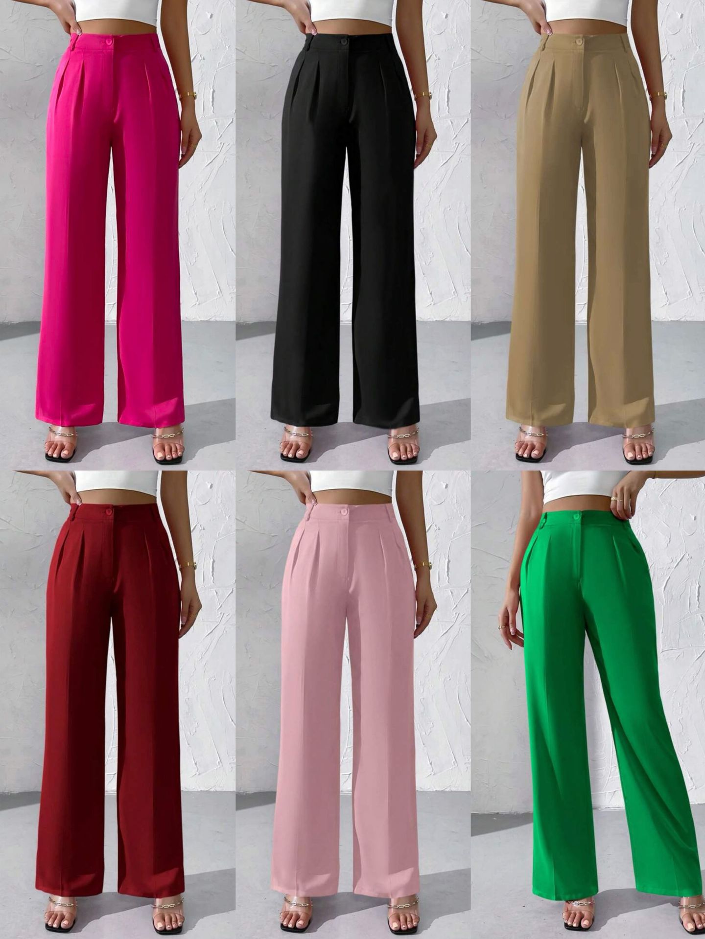 2024 Europe and the United States cross-border foreign trade new elegant solid color high-grade hanging wide leg dress pants pants women's suit pants