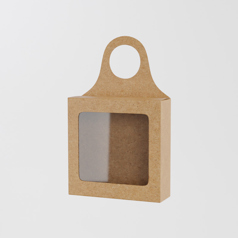 Spot 9*3*9cm Kraft paper hook box window nougat macaroon biscuits gift hanging candy box