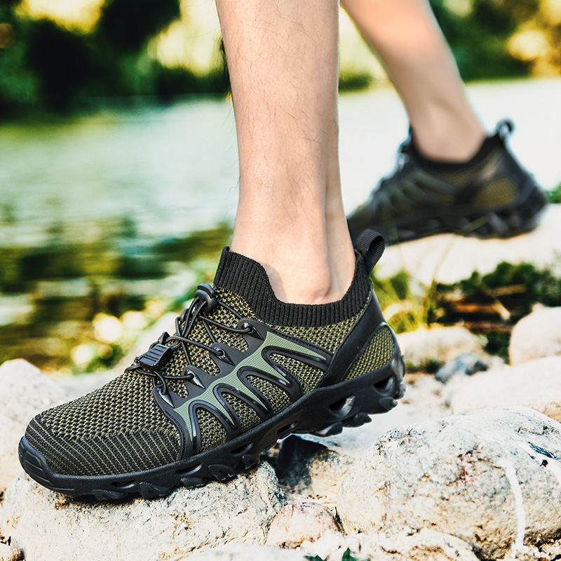 Spring and Summer New Casual Hiking Hiking Hiking Shoes Cross-border Large Size Breathable Fly-woven Shoes