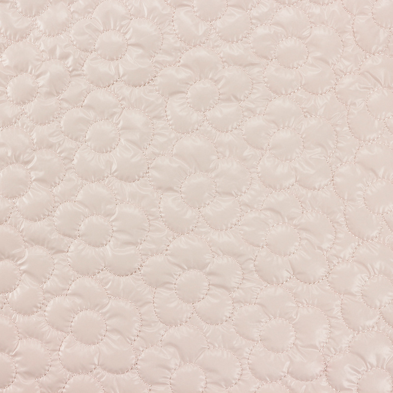 Picture of Designer Nylon Quilted Embroidered Fabric Wholesale Plant Small Flower Cotton Coat Makeup Bag Quilted Embroidered Fabric