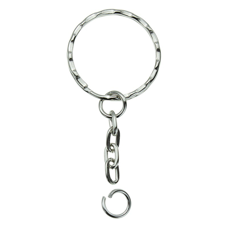 Key ring with chain 25 aperture flat wreath with chain key chain button chain flat chain key chain wholesale