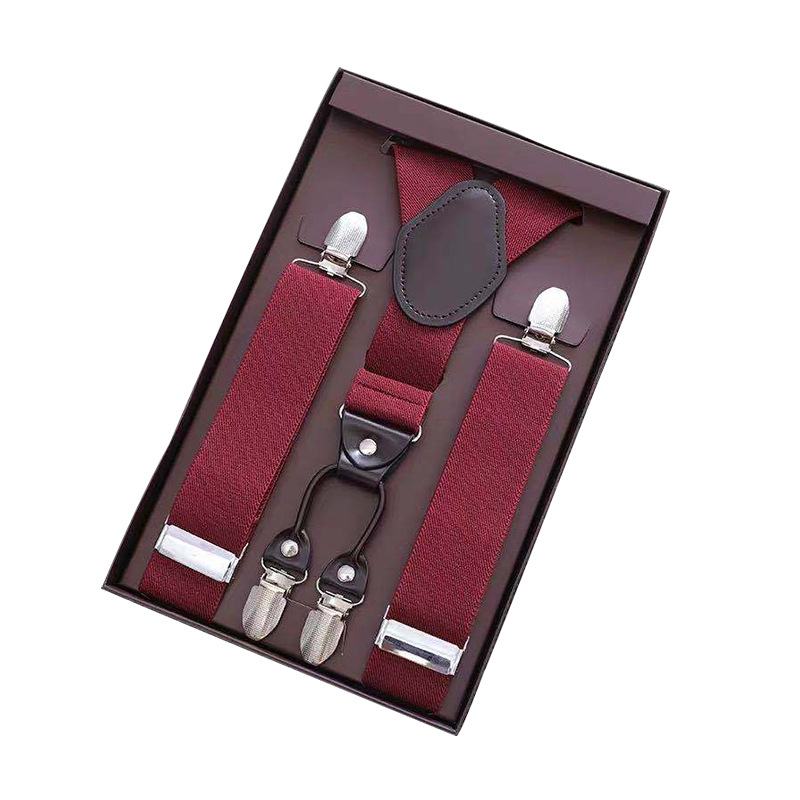 Picture of High elastic pants suspender clip men's activity suspender gift box school uniform four-clip suit pants adult suspender