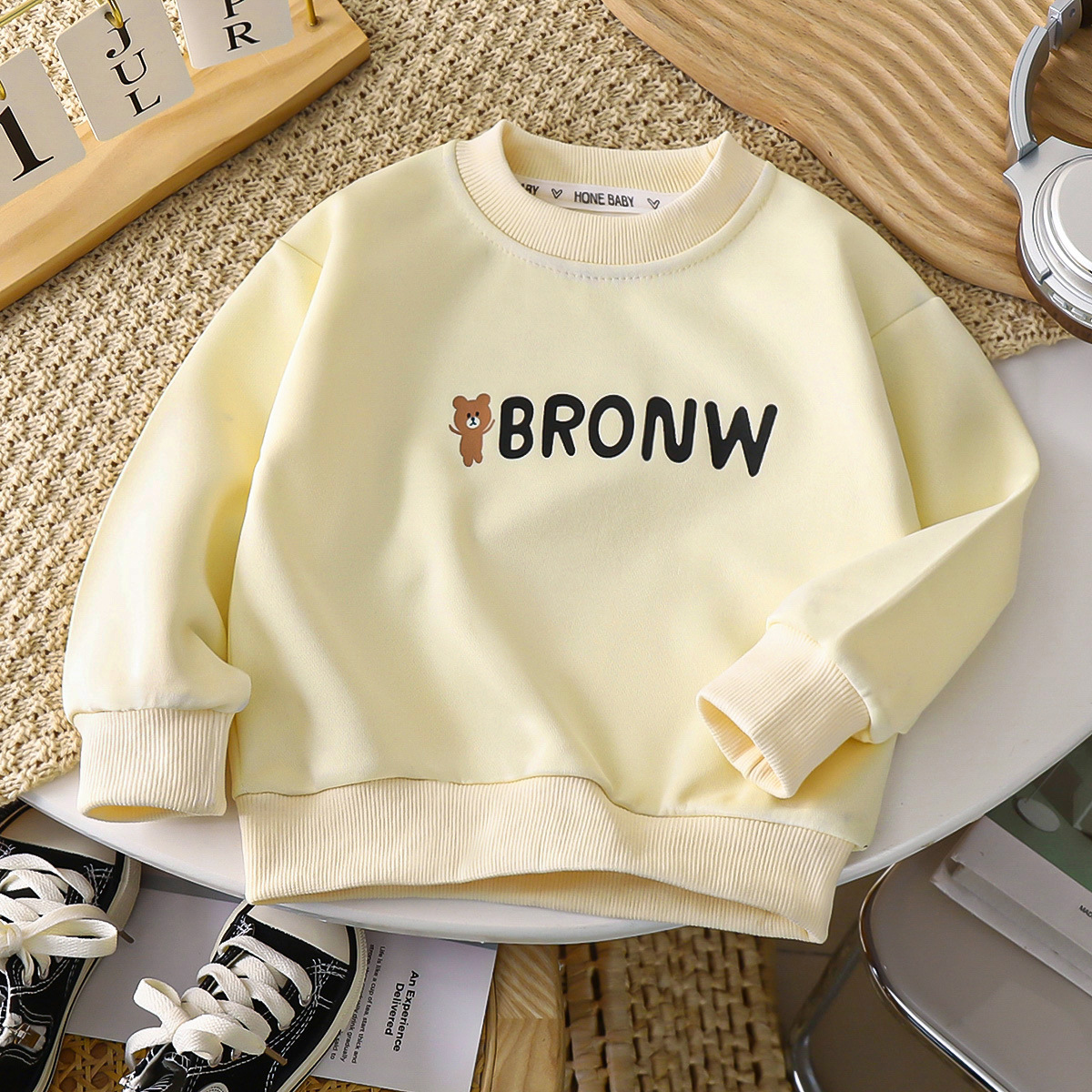 Picture of 2025 Spring & Fall Kidsren's Pullover Sweatshirt Long-Sleeved Korean Style Jacket Sports Casual Loose Top for Boys and Girls