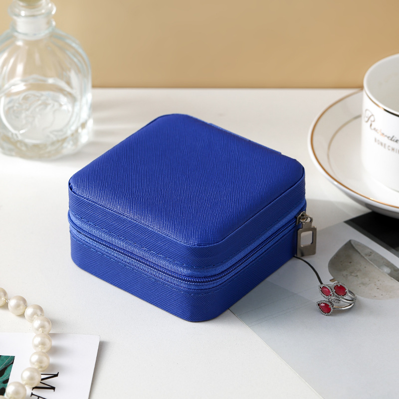 Picture of Leather Small Size Jewelry Storage Box Travel Portable Gift Box with Lock Jewelry Box High-End Jewelry Box