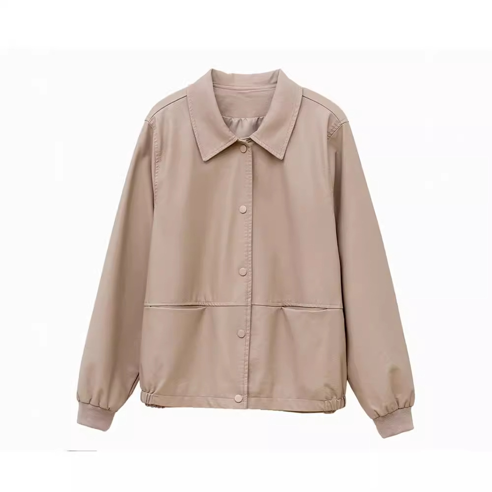 Picture of Leather Jacket Women's 2024 New Explosions Spring and Autumn Short Small Mother Western Style Thin Casual Leather Jacket Trendy