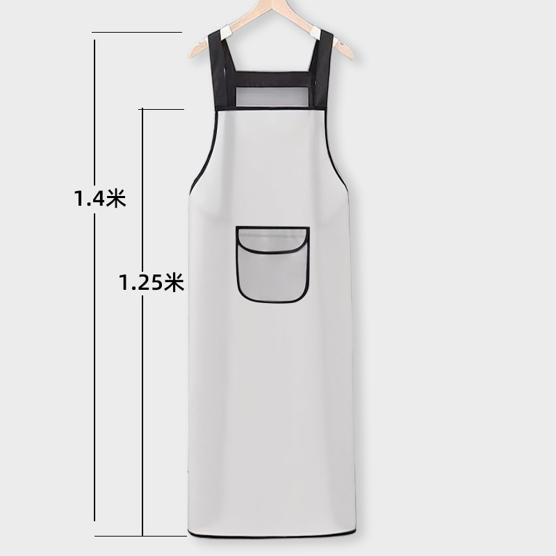 Picture of Long waterproof oil apron adult household kitchen cooking large men's and women's aquatic dishwashing restaurant work clothes wholesale