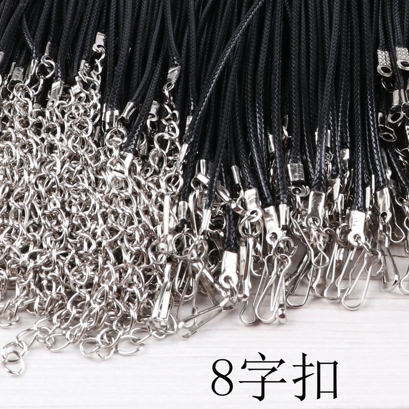 Picture of D Jewelry Accessories DIY Necklace Rope Lobster Clasp Leather Rope Korean Wax Thread Necklace Rope Black Leather Rope Pendant Pendant Rope