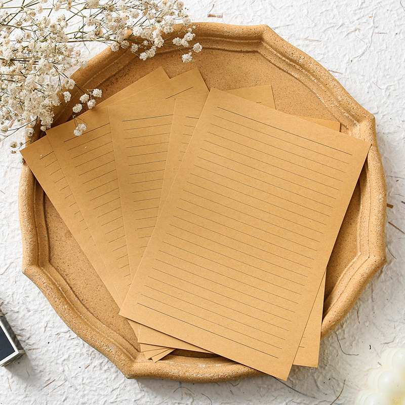 Picture of Linen Envelope Letter Paper Set Retro Love Letter Chinese Style Cowhide Special Paper Invitation Postcard Fire Paint Envelope