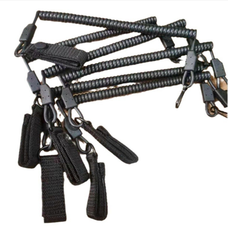 Tactical Spring Lanyard Belt Outdoor Nylon Braided Webbing Belt Stainless Steel Wire Imitation Elastic Waist Chain Factory