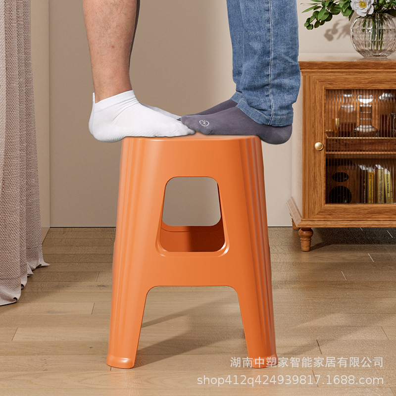 Picture of Thickened Plastic Stools, Stackable, Extra Thick, Household High Stools, Sturdy Plastic Stools for Dining Tables and Chairs, Storage