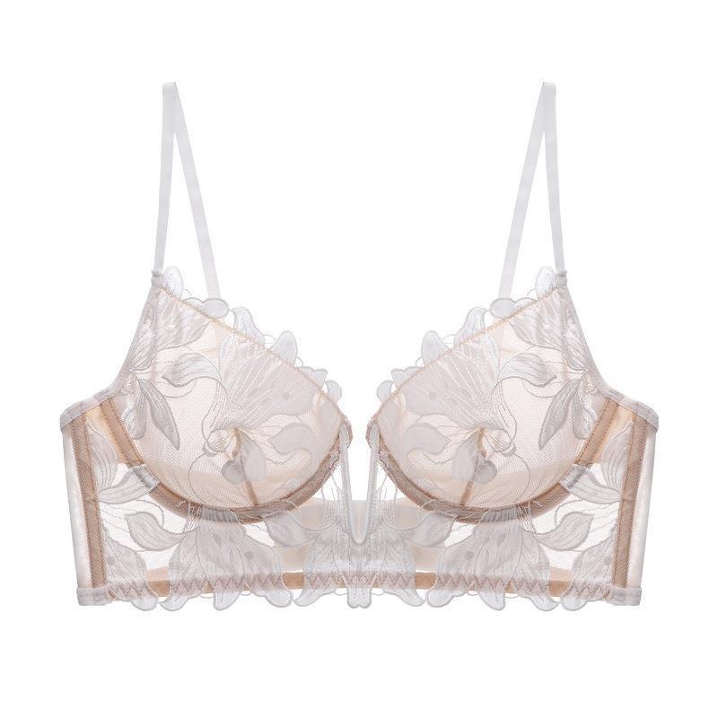 Picture of Sexy Intimates Embroidered Lace Deep V Bra Push-Up Sexy Bra Lace Summer Ultra-Thin Suit Bra