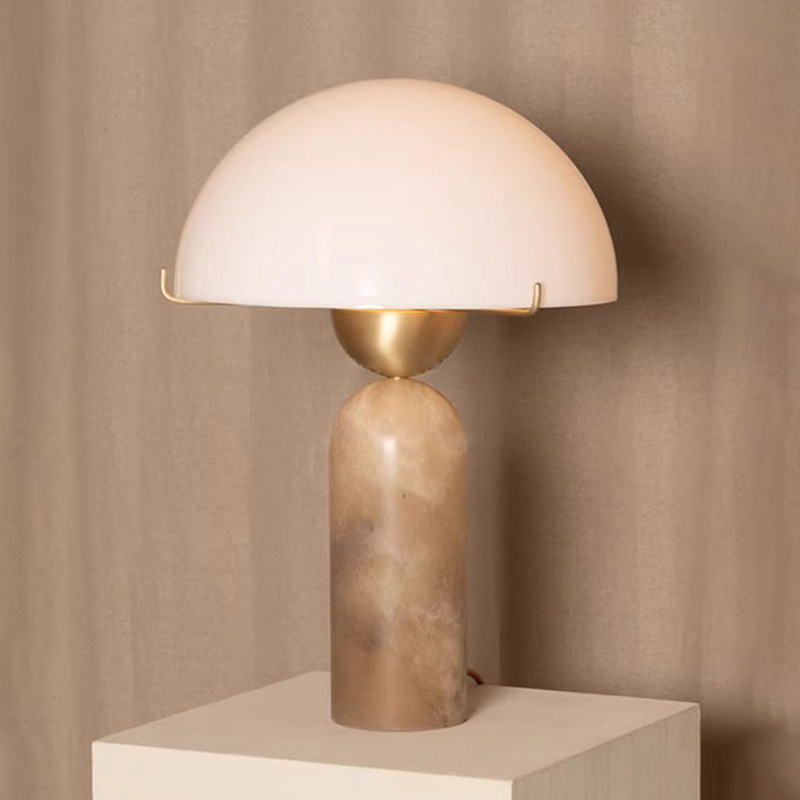 Spherical Art Dome Decorative Marble Acrylic Table Lamp Mushroom Italian Geometric Stacked Bedroom Study Lamp