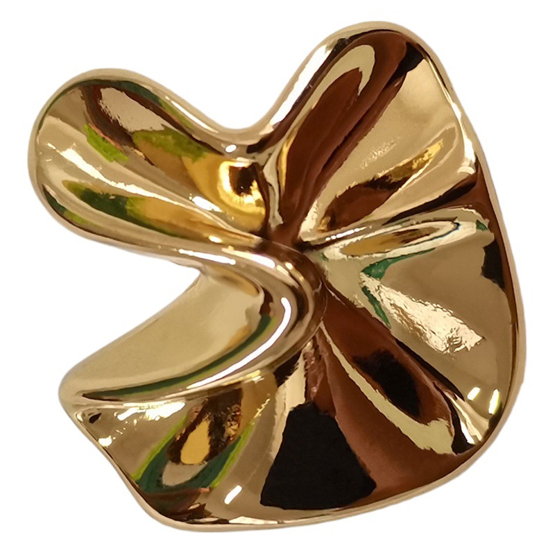 Yesen ESSTUDIO twisted lotus leaf metal button small fragrance antique suit button coat buckle