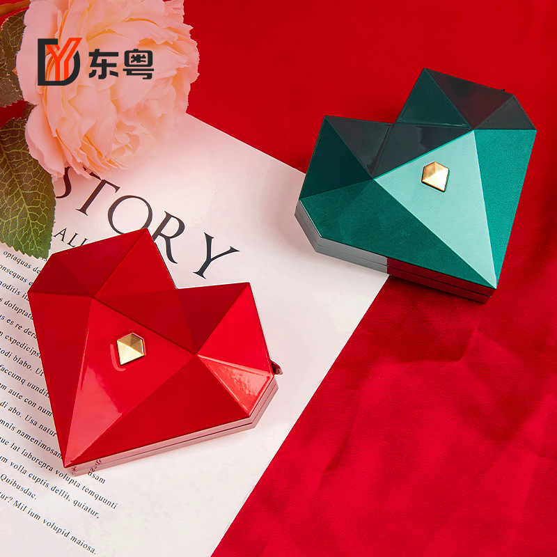 Cross-border Hot Heart-shaped Diamond Jewelry Box Automatic Proposal Surprise Ring Box Jewelry Packaging Storage Box