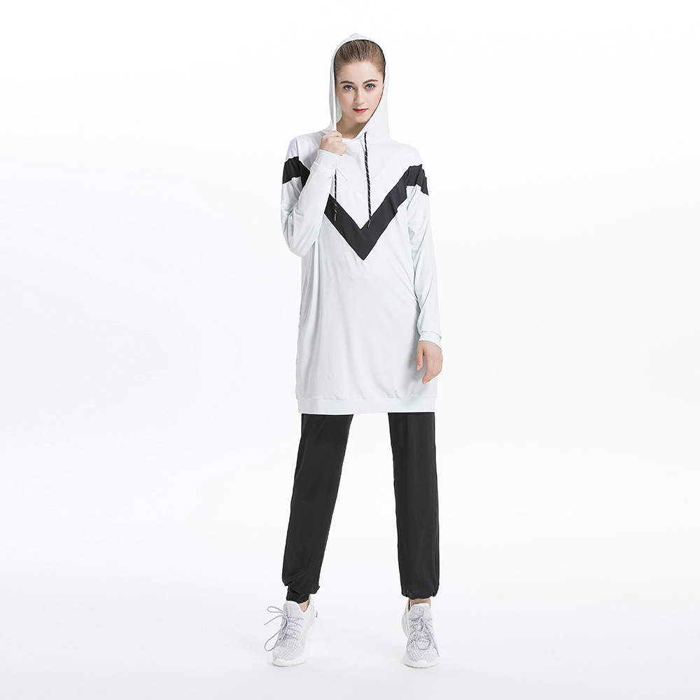 Picture of Autumn and Winter New Middle Eastern Arab Hui Sports and Leisure Color Matching Hooded Sports Sweatshirt Suit Y015