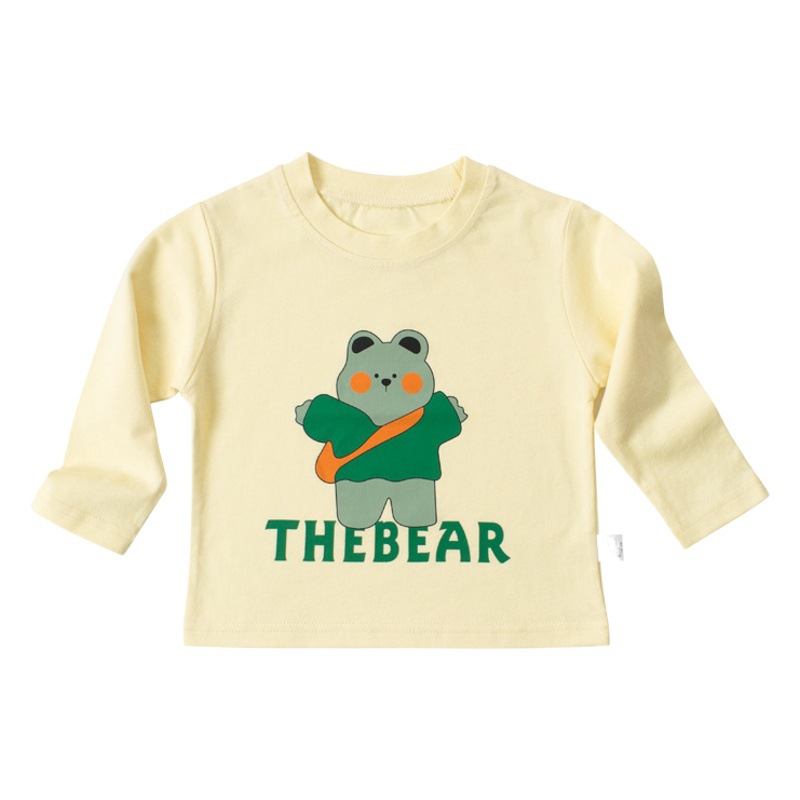New children's cartoon cotton cross-border children's long-sleeved T-shirt top boy baby round neck Autumn Tide bottoming shirt